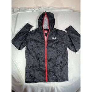 Ray-Ban Full zip windbreaker jacket men's size large Black